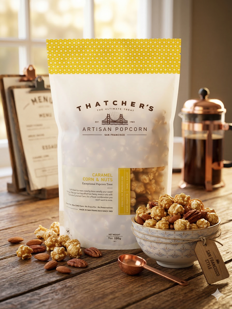 Caramel Corn & Mixed Nuts Pouch | Gourmet Snack (7 oz) - TGSP