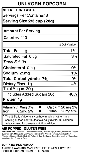 UNI-KORN POPCORN 8 OZ GOURMET POPCORN