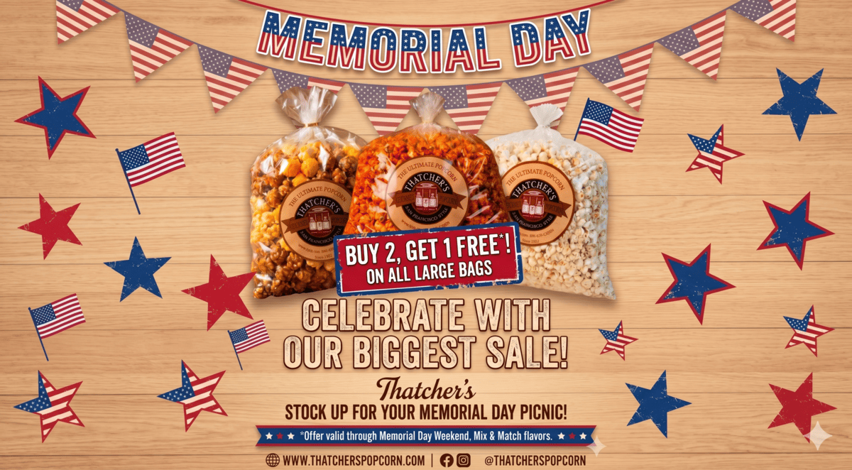 Patriotic popcorn assortment for Memorial Day celebration