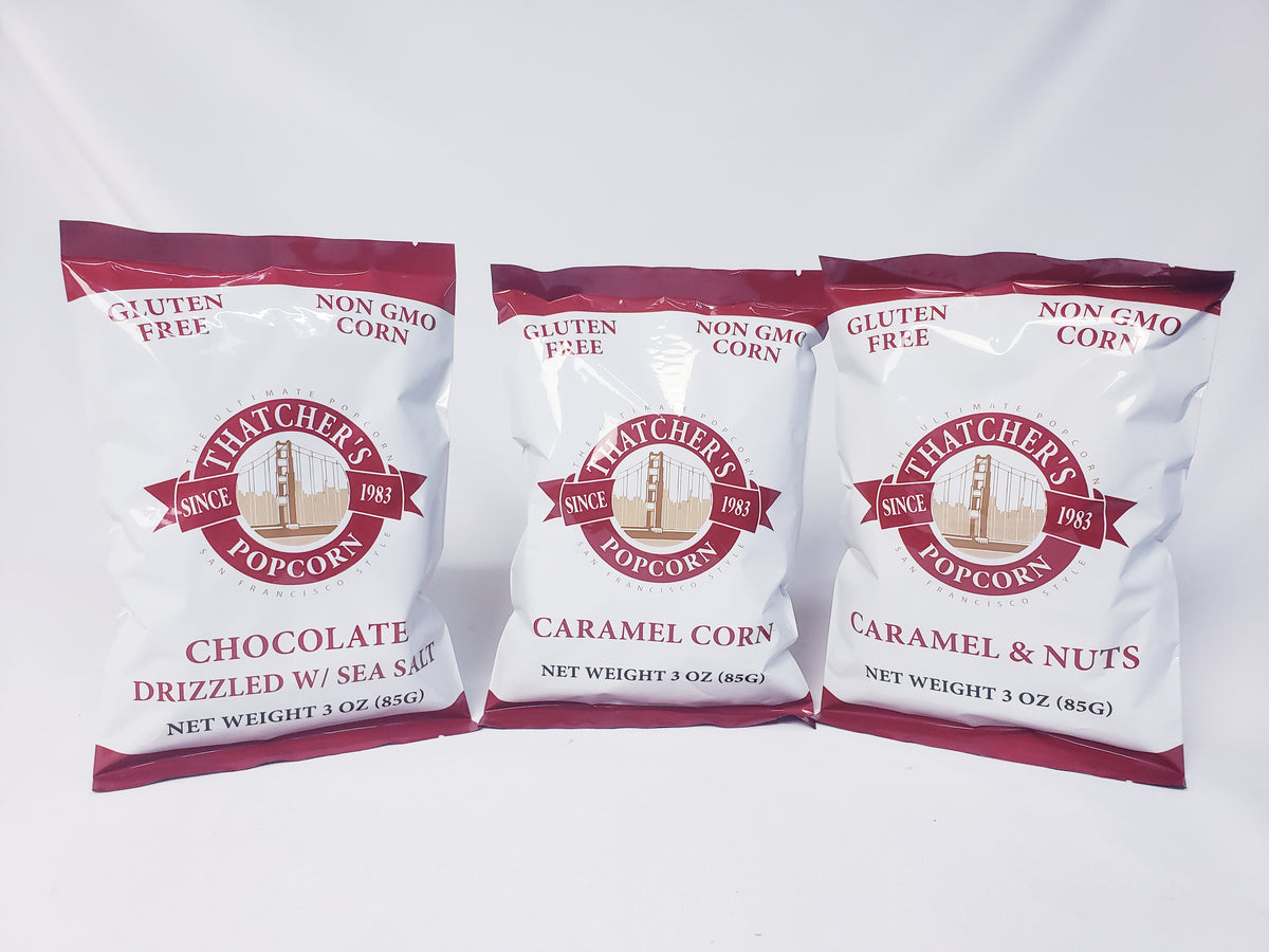 Gourmet Popcorn Snack Pack - 24 Count (3oz Bags) | Thatcher's
