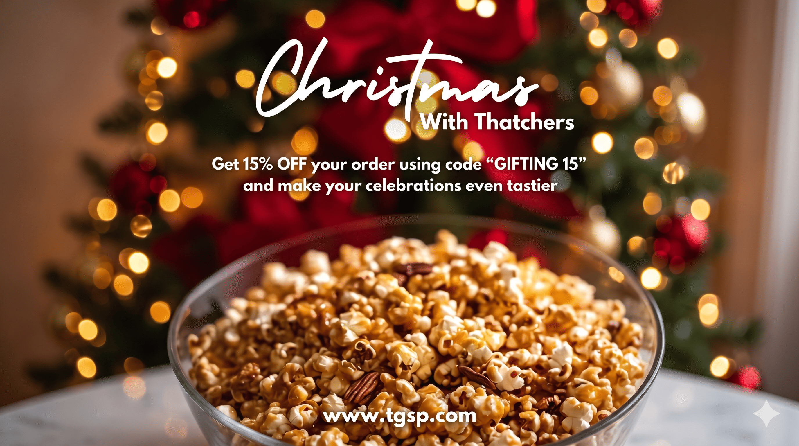 Jingle All the Way to Savings: 15% Off TGSP's Festive Popcorn!