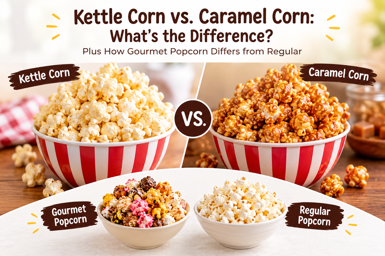Kettle Corn vs. Caramel Corn: What’s the Difference? Plus How Gourmet Popcorn Differs from Regular