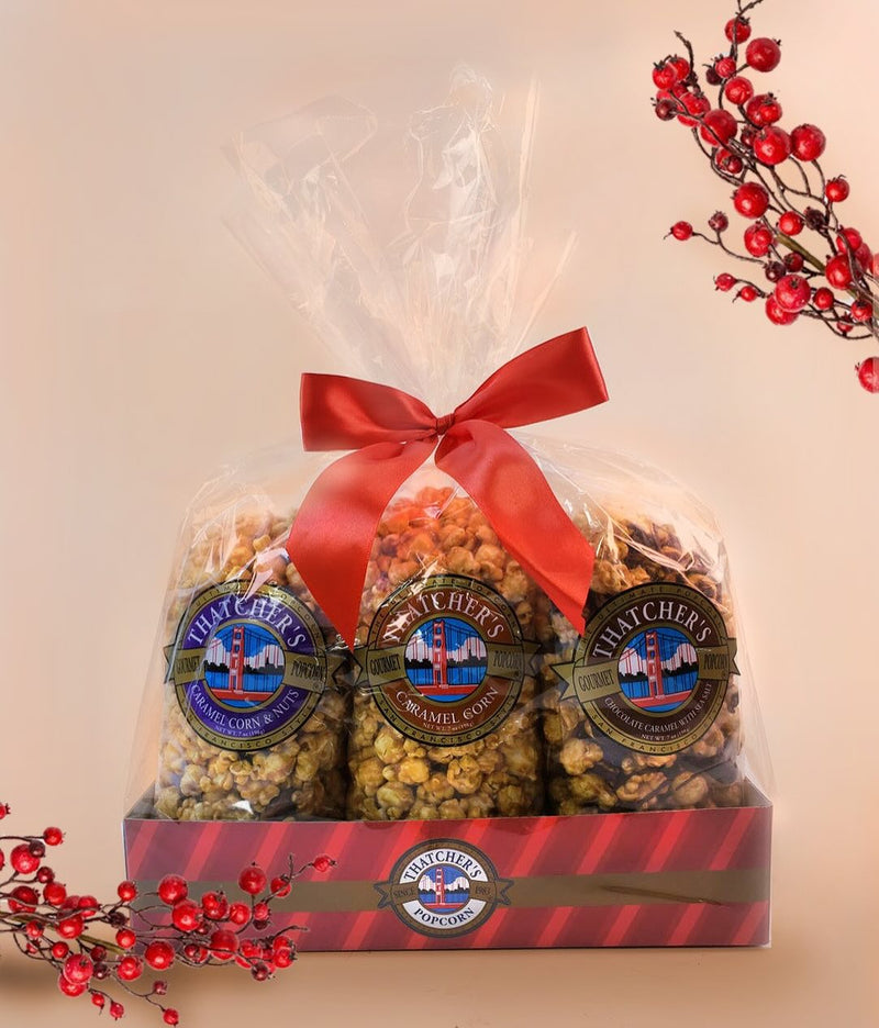 6 Pack Gourmet Popcorn Gift Basket - Perfect Holiday Gift
