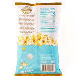 A package of Sea Salt Corn Gourmet Popcorn displaying the product and its details.