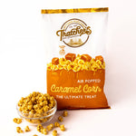 Bag of Thatchers Sea Salt Corn popcorn with popcorn and salt.